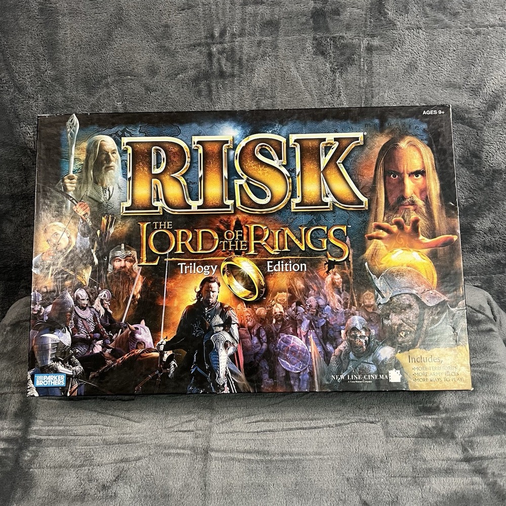 Risk Lord of the Rings Trilogy Edition Board Game 2003 Parker Bros WITH RING